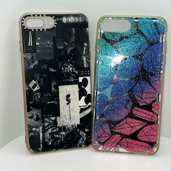 🌺FREE ~ iPhone 8s Plus Cases ~ Durable ~ Sparkle ~ Diamonds ~ Pre Loved - Picture 1 of 4